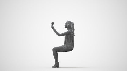 realistic 3D people girl casual sitting, render-ready for V-Ray and Corona, FBX OBJ, square thumbnail