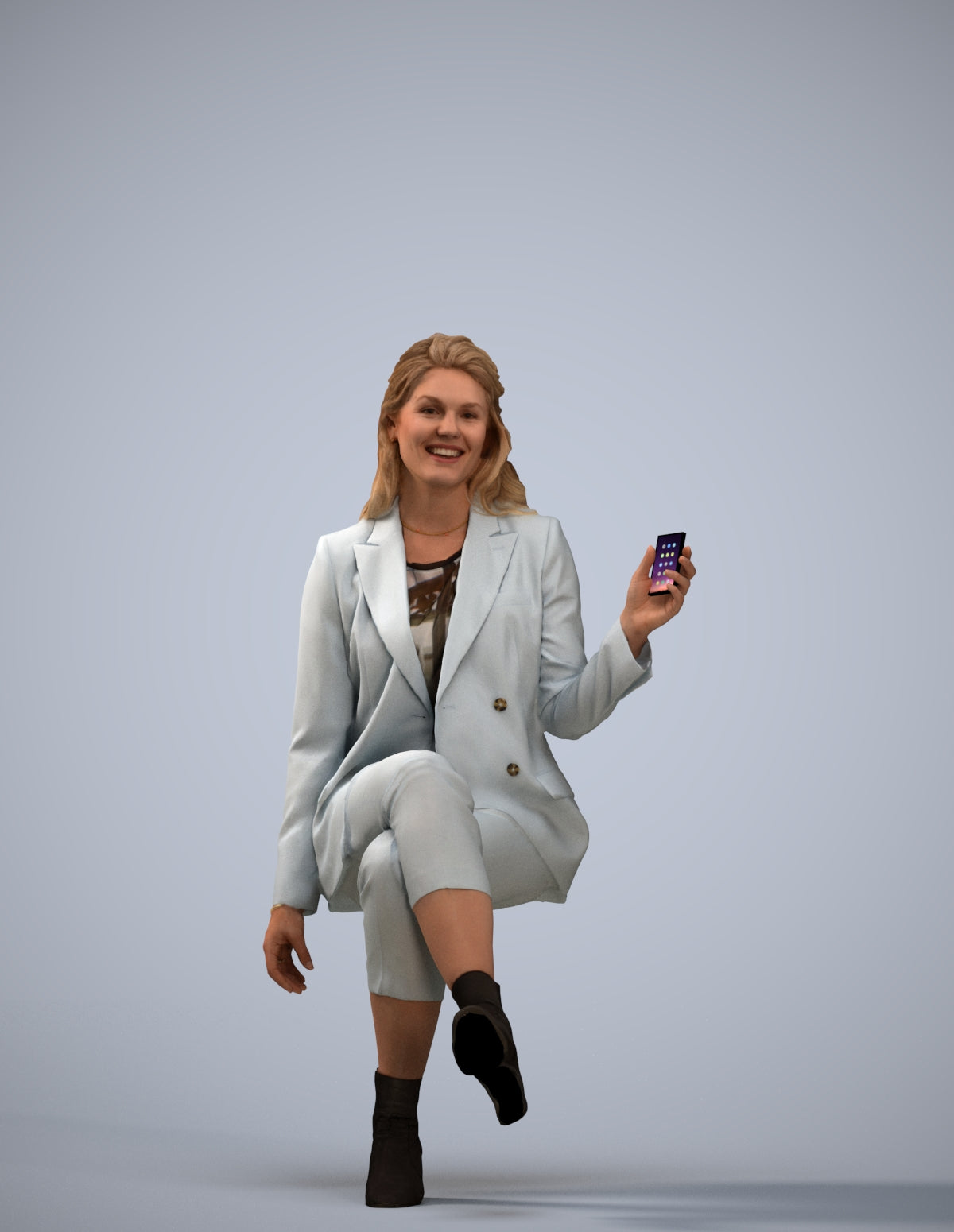 3D scanned woman business, photorealistic archviz people for Enscape and SketchUp