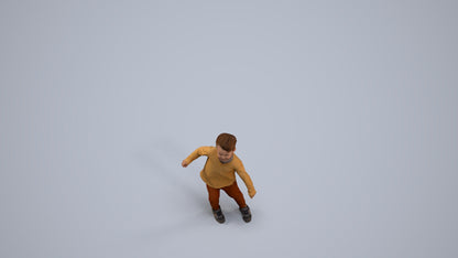 photogrammetry 3D boy casual kids, realistic human model archviz FBX, back view render