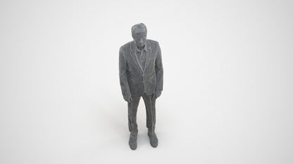 3D people model man business, scanned human for 3ds Max rendering, wireframe three-quarter view