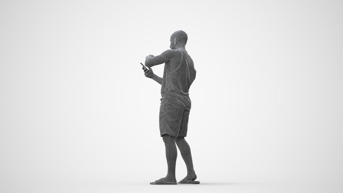 3D scanned man standing, photorealistic archviz people for Enscape and SketchUp, square thumbnail
