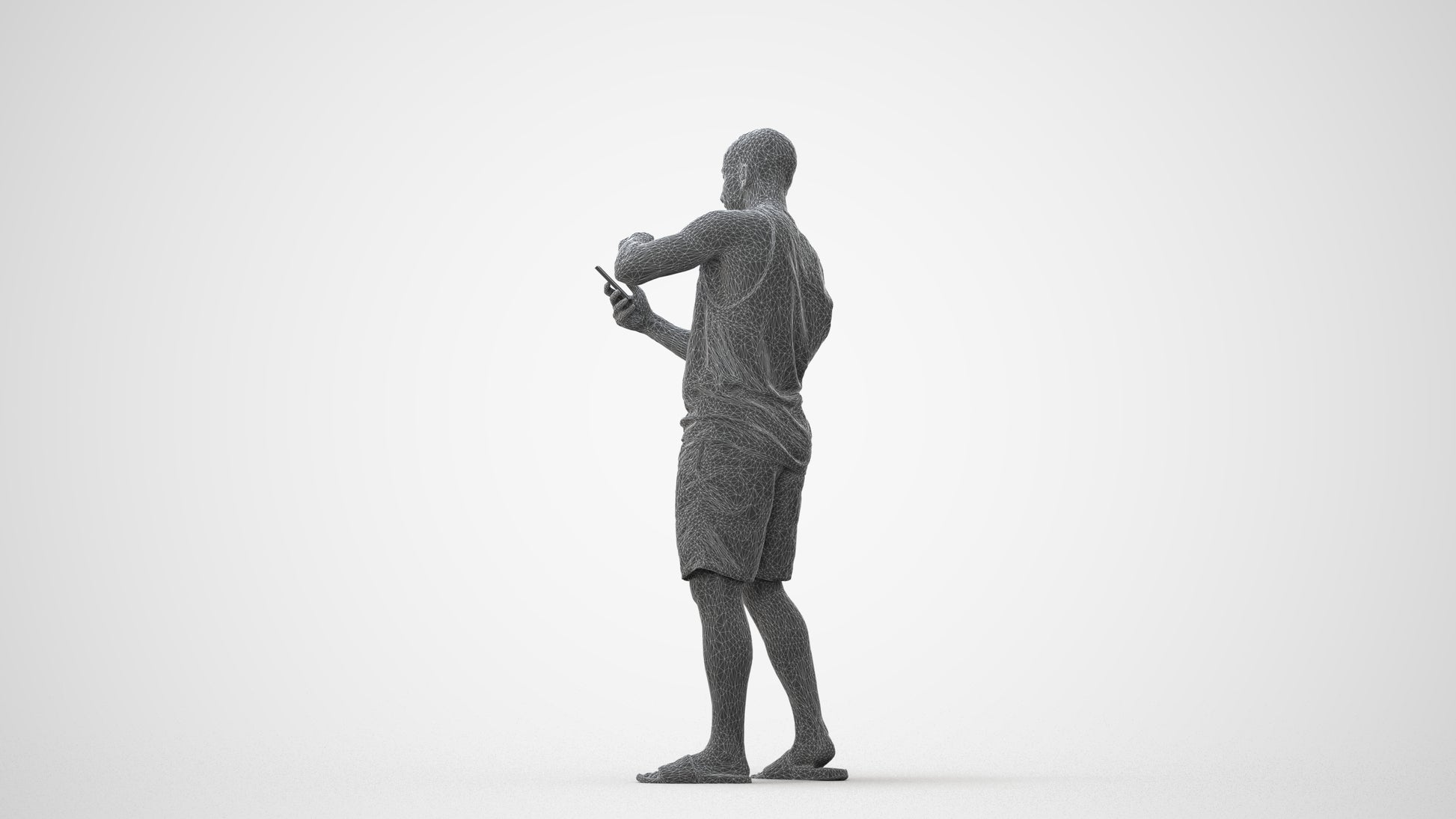 3D scanned man standing, photorealistic archviz people for Enscape and SketchUp, square thumbnail