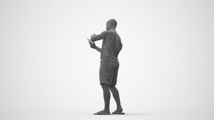 3D scanned man standing, photorealistic archviz people for Enscape and SketchUp, square thumbnail