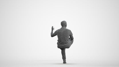 realistic 3D people man casual sitting, render-ready for V-Ray and Corona, FBX OBJ, wireframe front view
