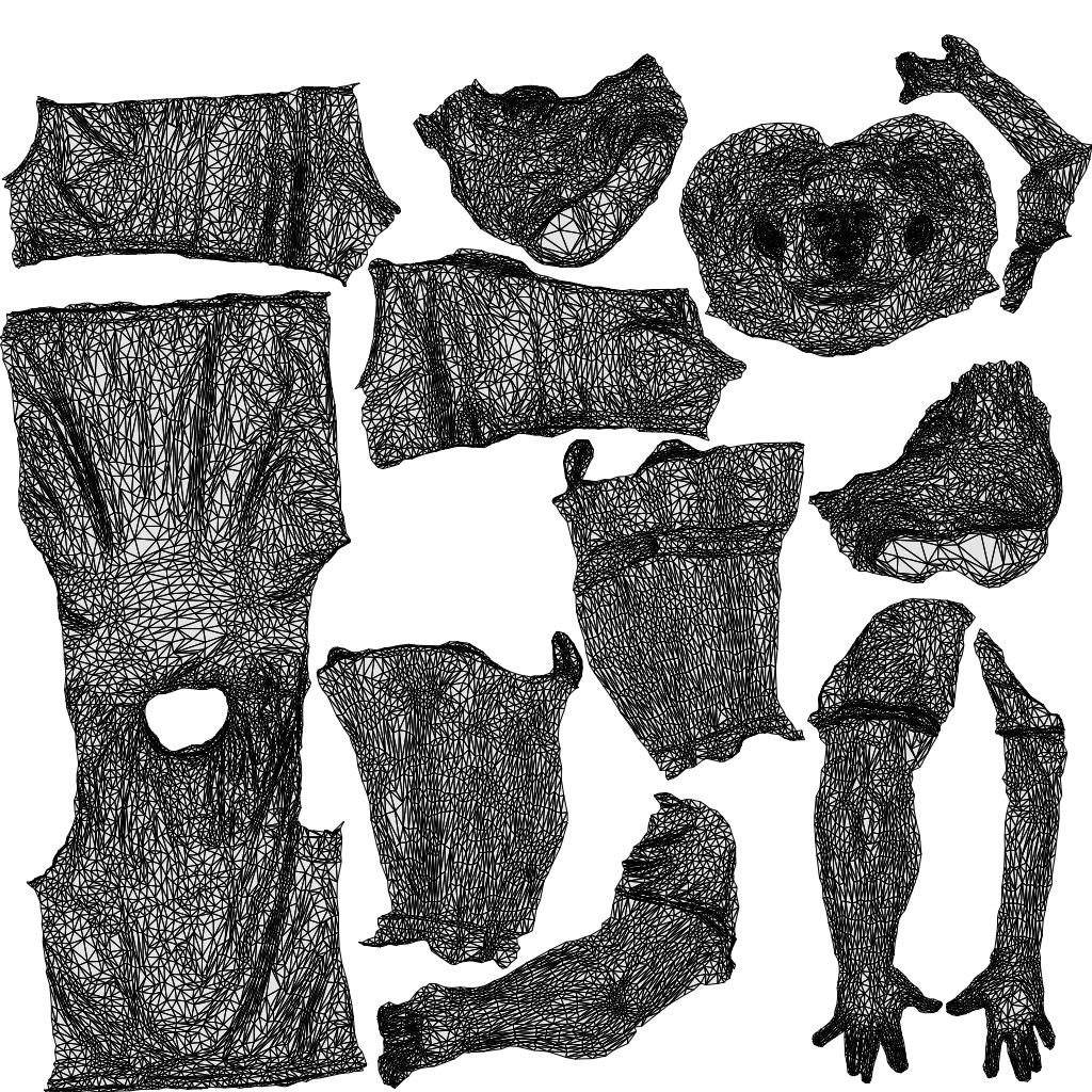 3D human model man sport, photogrammetry scanned person for archviz, wireframe top-down view
