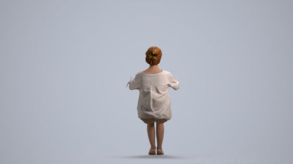 3D scanned woman driving casual, photorealistic archviz people for Enscape and SketchUp, front view render