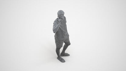3D people model man casual standing, scanned human for 3ds Max rendering, wireframe three-quarter view