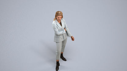 photogrammetry 3D woman business, realistic human model archviz FBX, back view render