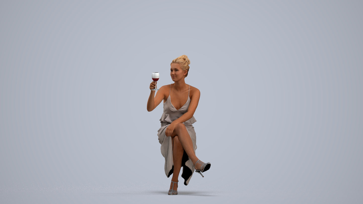 realistic 3D woman formal formalaffairs, scanned archviz people for Blender and 3ds Max, standing pose render