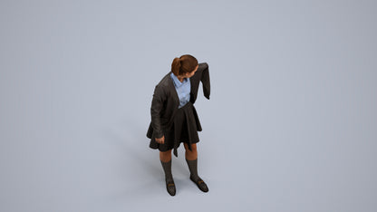 scanned 3D girl kids, photogrammetry people for Enscape and V-Ray, back view render
