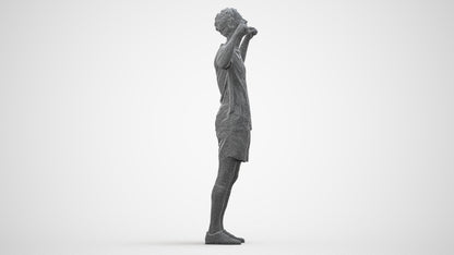 scanned 3D man sport, photogrammetry people for Enscape and V-Ray, wireframe side view