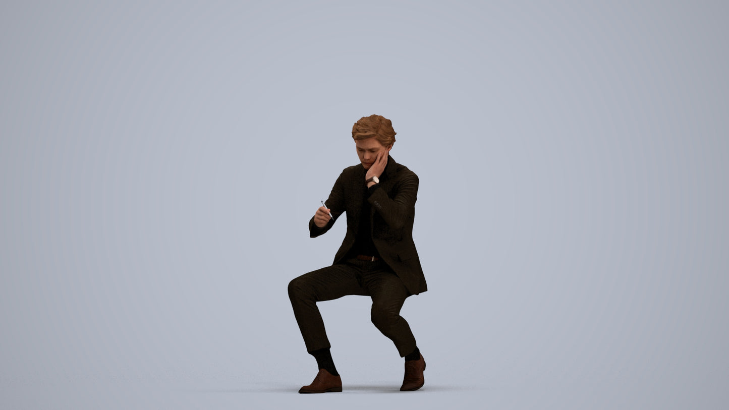 realistic 3D people man business, render-ready for V-Ray and Corona, FBX OBJ, standing pose render