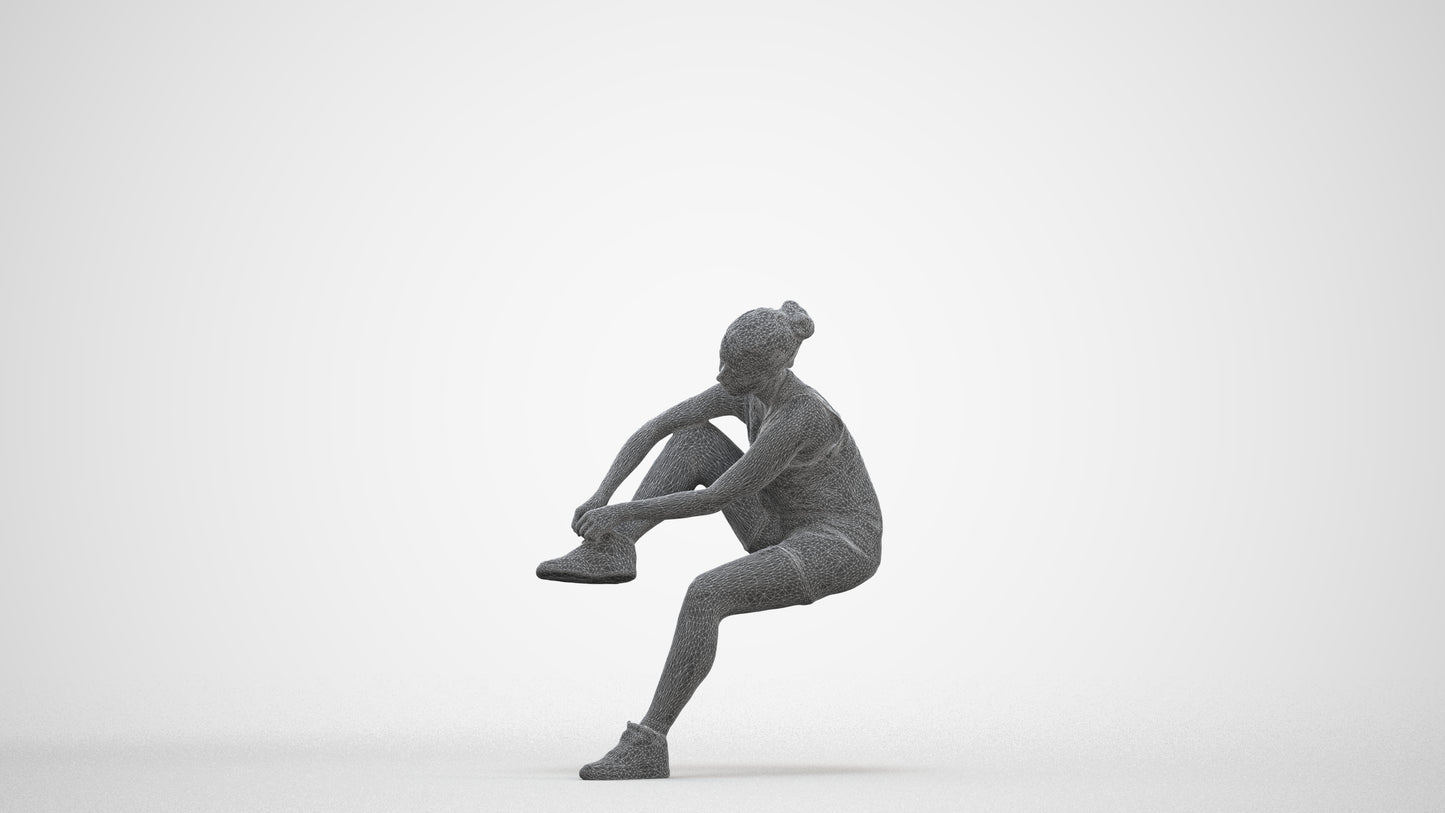 realistic 3D woman sport, scanned archviz people for Blender and 3ds Max, three-quarter front view render