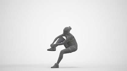realistic 3D woman sport, scanned archviz people for Blender and 3ds Max, three-quarter front view render