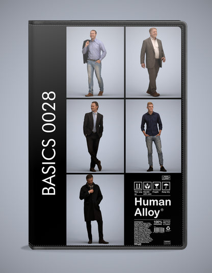realistic 3D humans standing pack, 5 archviz people FBX OBJ for Blender