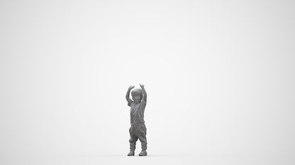3D people model boy casual kids, scanned human for 3ds Max rendering, wireframe back view