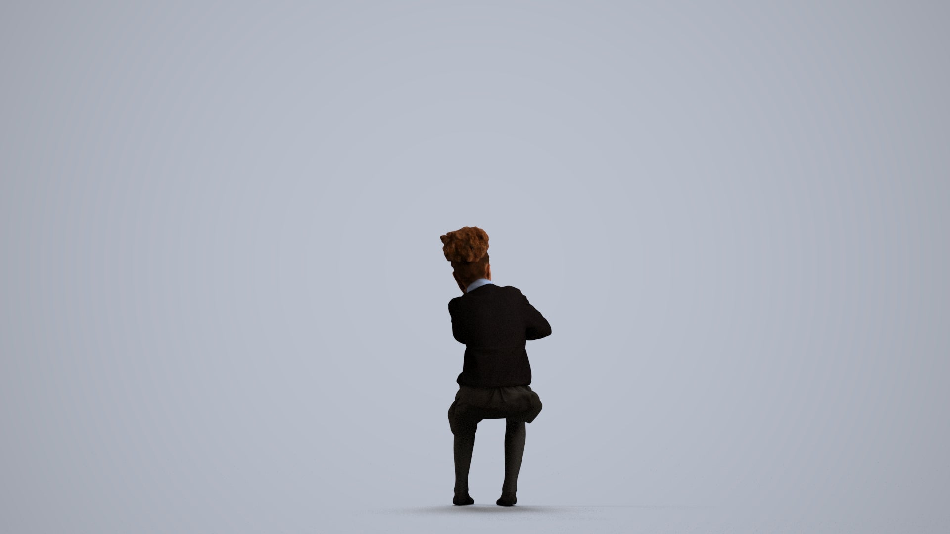 realistic 3D human girl kids, archviz people FBX OBJ for Blender, front view render