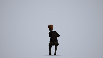 realistic 3D human girl kids, archviz people FBX OBJ for Blender, front view render