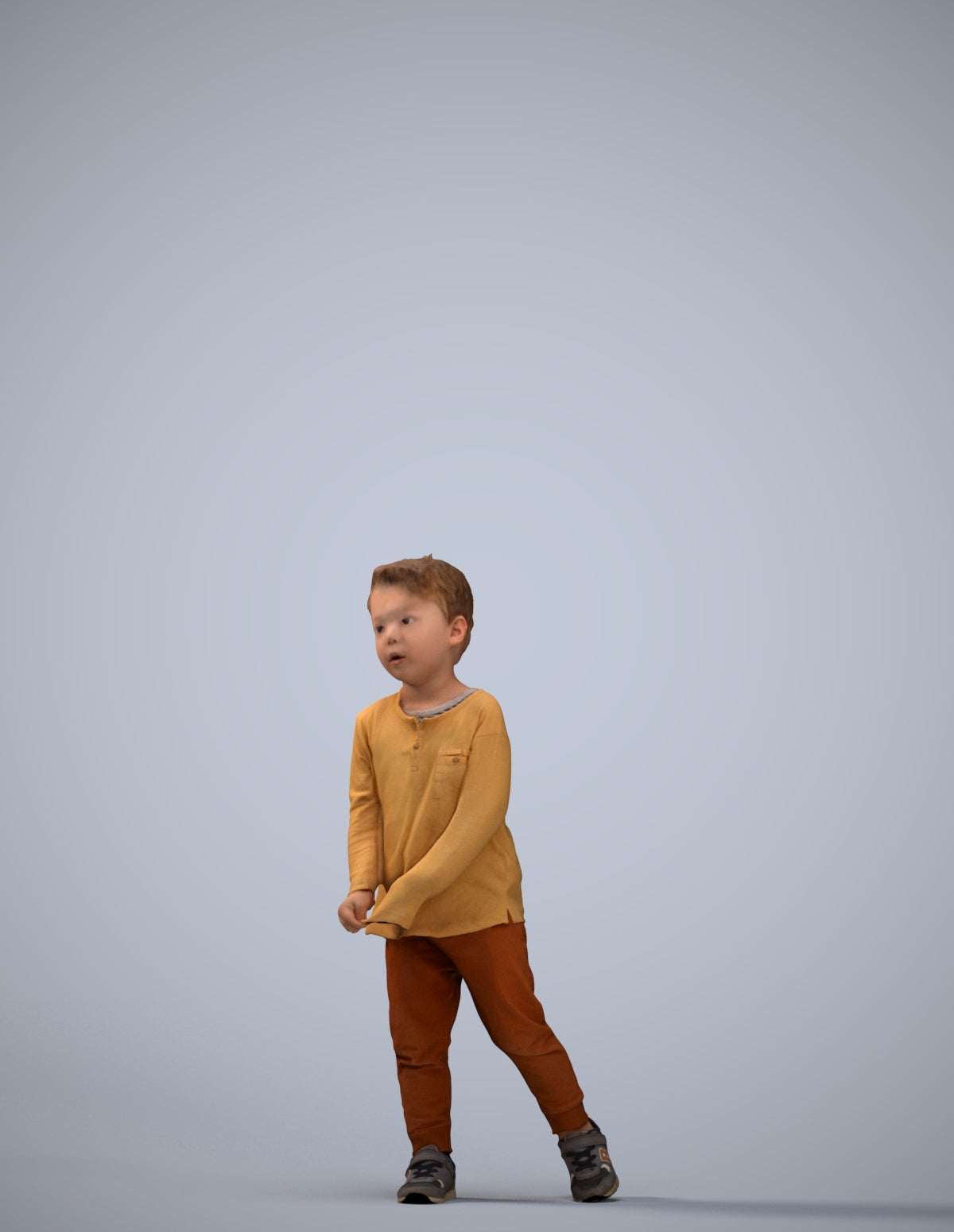 3D people model boy casual kids, scanned human for 3ds Max rendering