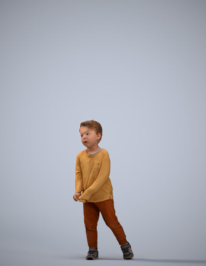 3D people model boy casual kids, scanned human for 3ds Max rendering