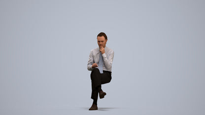 realistic 3D people man business, render-ready for V-Ray and Corona, FBX OBJ, standing pose render