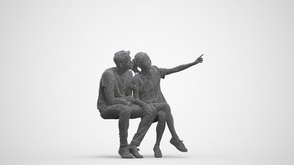 scanned 3D woman casual business, photogrammetry people for Enscape and V-Ray, three-quarter front view render