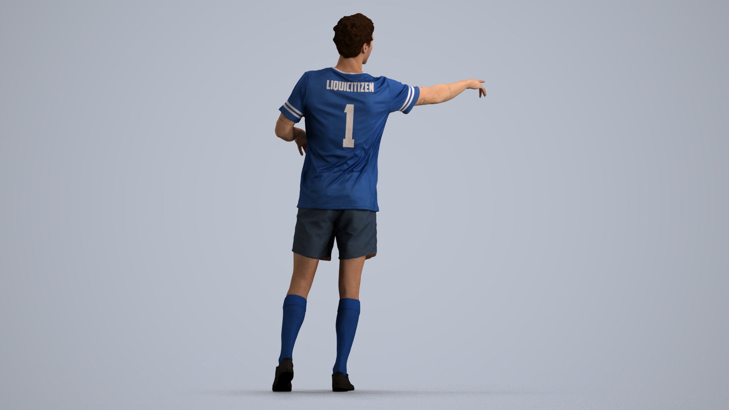 3D human model man sport, photogrammetry scanned person for archviz, front view render
