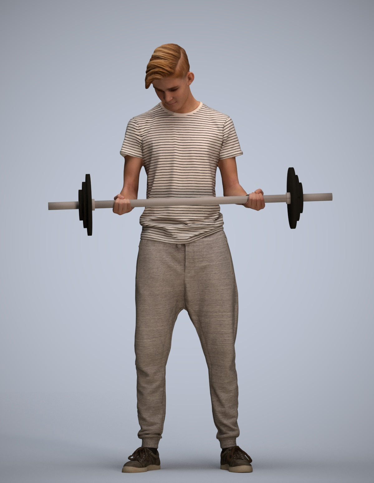 3D human model man sport, photogrammetry scanned person for archviz