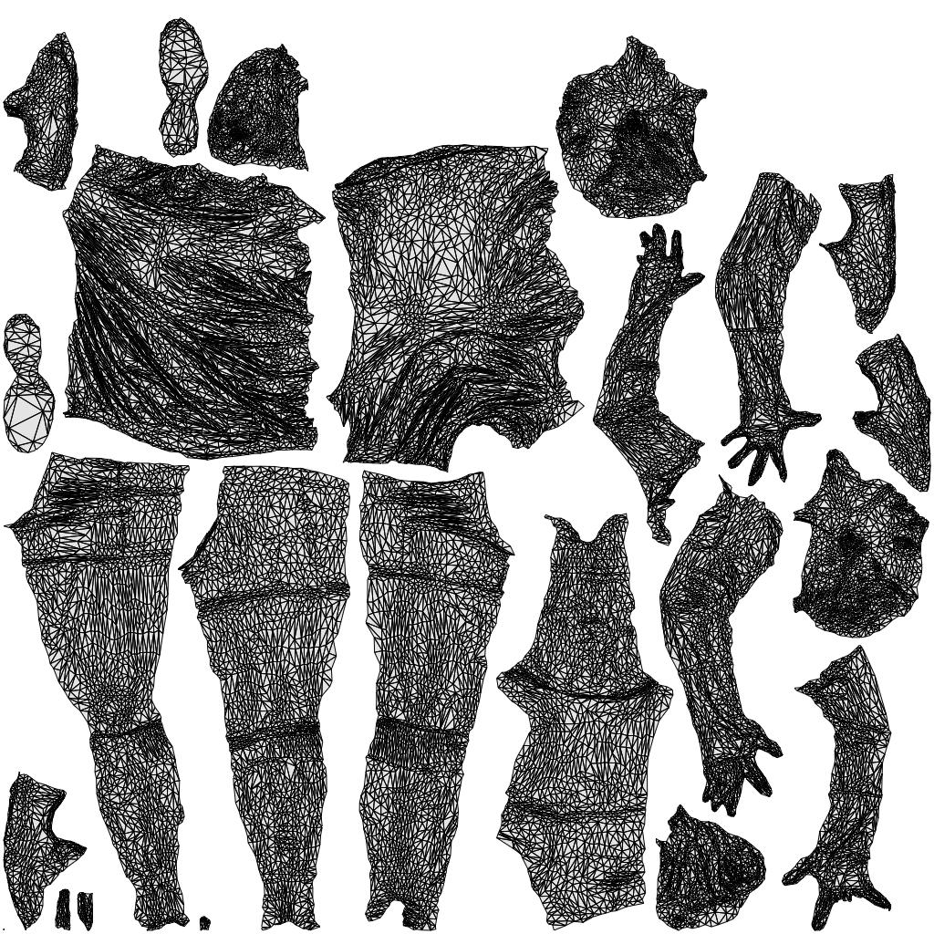 realistic 3D woman sport, scanned archviz people for Blender and 3ds Max, wireframe top-down view