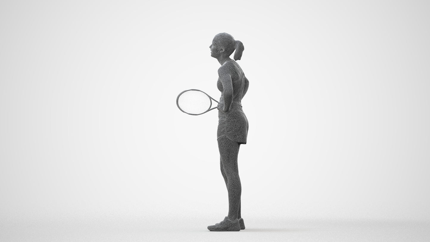 realistic 3D girl sport, scanned archviz people for Blender and 3ds Max, square thumbnail