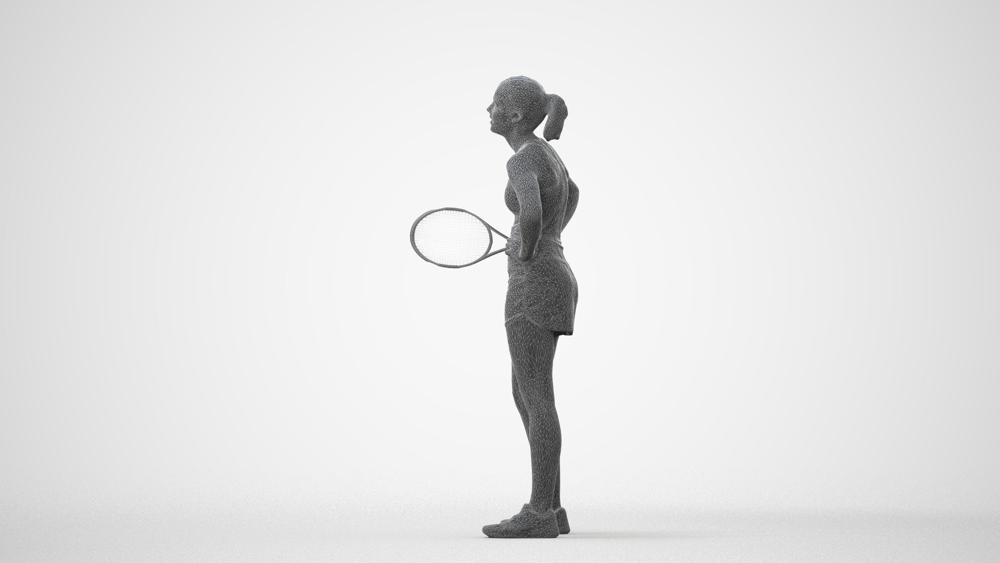 realistic 3D girl sport, scanned archviz people for Blender and 3ds Max, square thumbnail