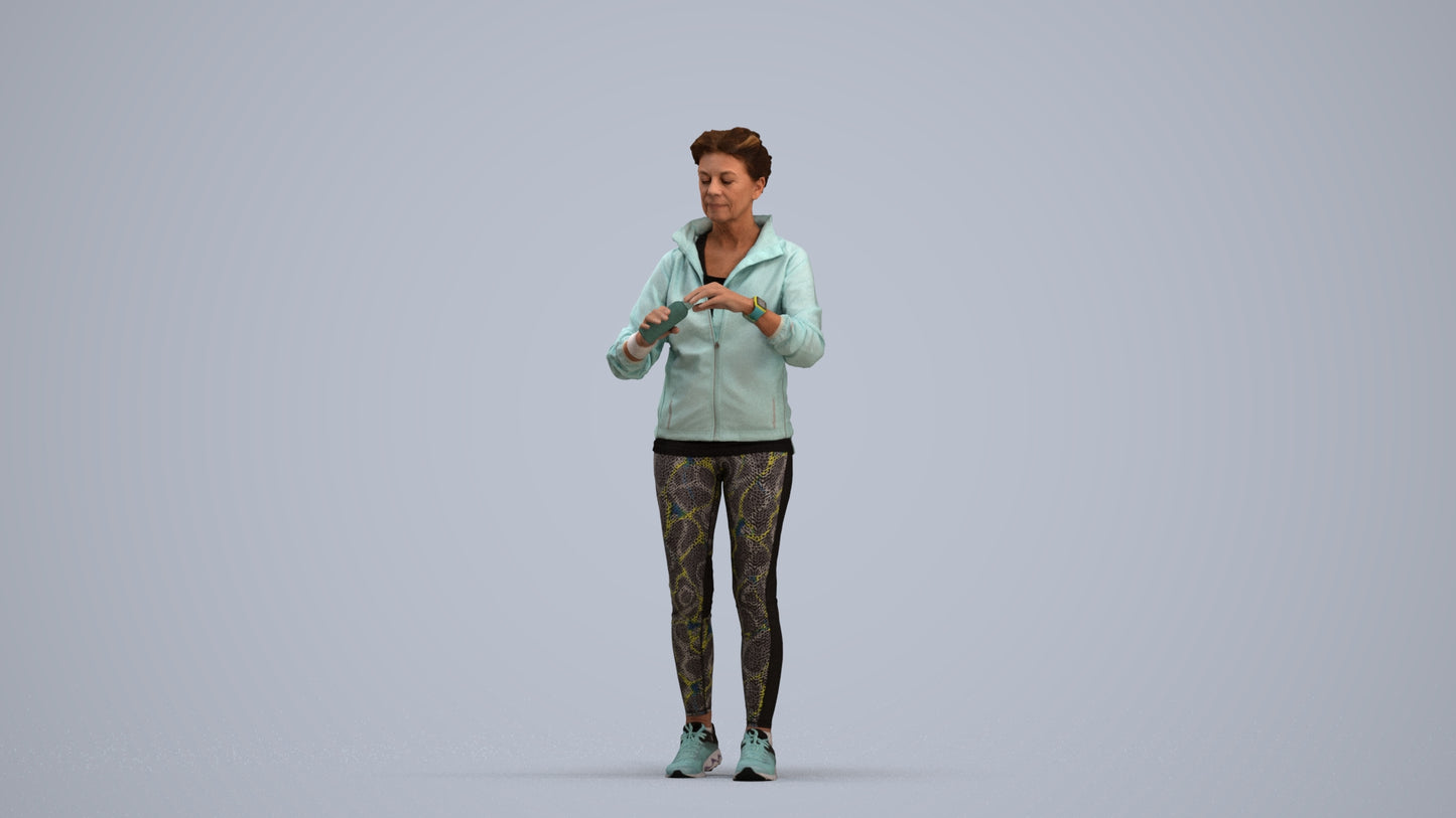 realistic 3D people woman sport, render-ready for V-Ray and Corona, FBX OBJ, standing pose render