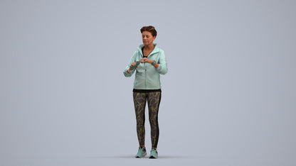 realistic 3D people woman sport, render-ready for V-Ray and Corona, FBX OBJ, standing pose render