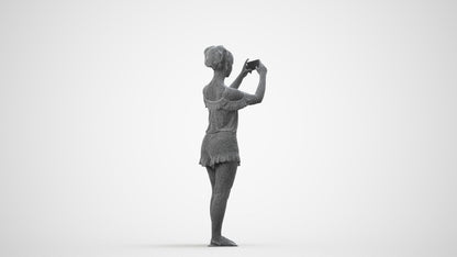 realistic 3D people girl casual kids, render-ready for V-Ray and Corona, FBX OBJ, wireframe side view