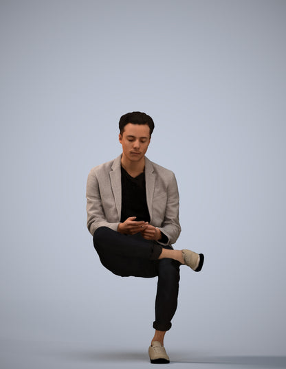 3D scanned man business, photorealistic archviz people for Enscape and SketchUp