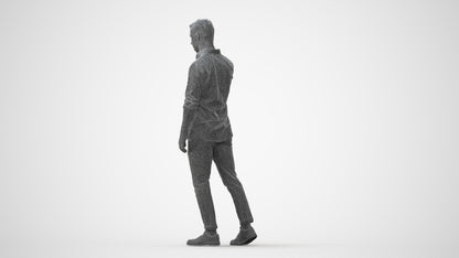 realistic 3D people man casual walking, render-ready for V-Ray and Corona, FBX OBJ, square thumbnail