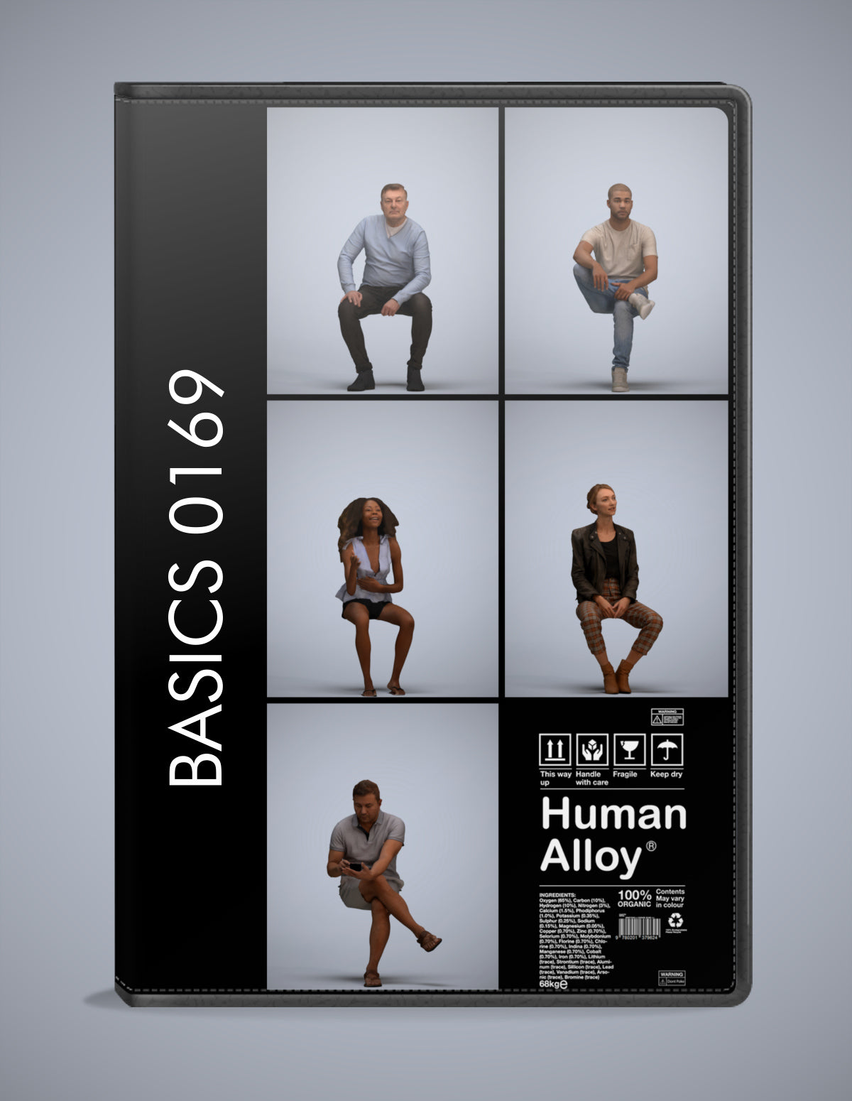 3D people models sitting bundle, 5 scanned humans for 3ds Max rendering