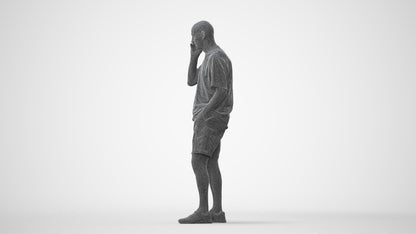photogrammetry 3D senior man casual standing, realistic human model archviz FBX, square thumbnail