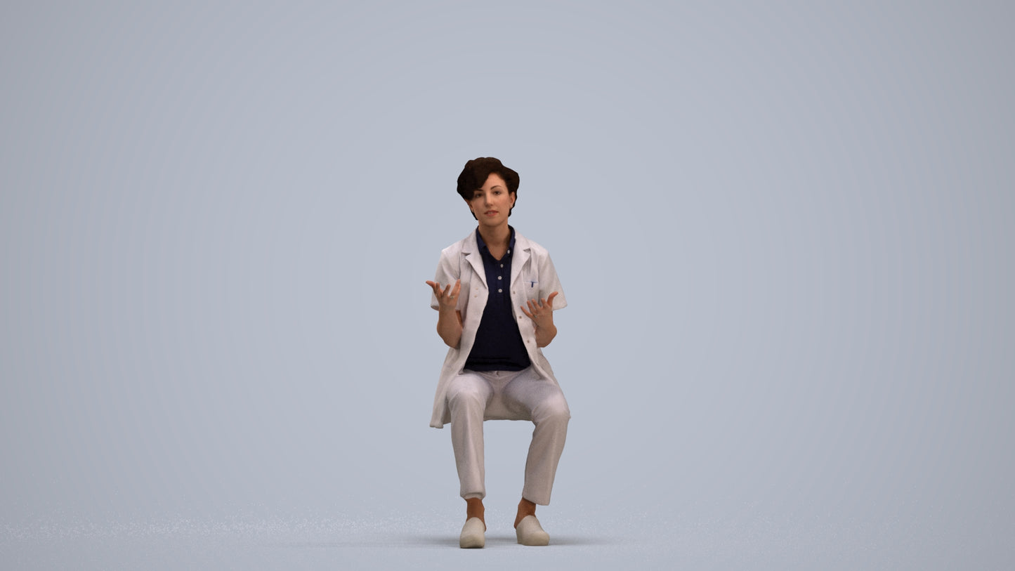scanned 3D woman medical, photogrammetry people for Enscape and V-Ray, standing pose render