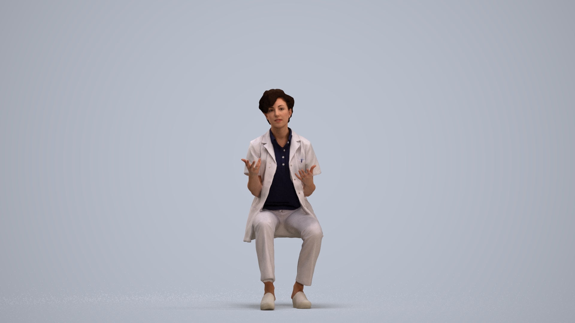 scanned 3D woman medical, photogrammetry people for Enscape and V-Ray, standing pose render
