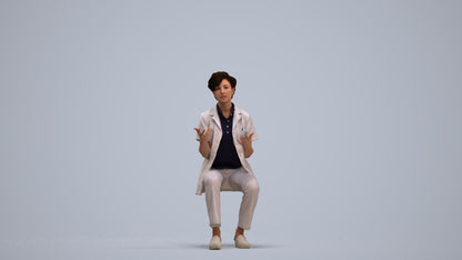 scanned 3D woman medical, photogrammetry people for Enscape and V-Ray, standing pose render