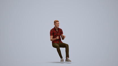realistic 3D people man casual driving, render-ready for V-Ray and Corona, FBX OBJ, standing pose render