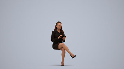 realistic 3D woman business, scanned archviz people for Blender and 3ds Max, standing pose render