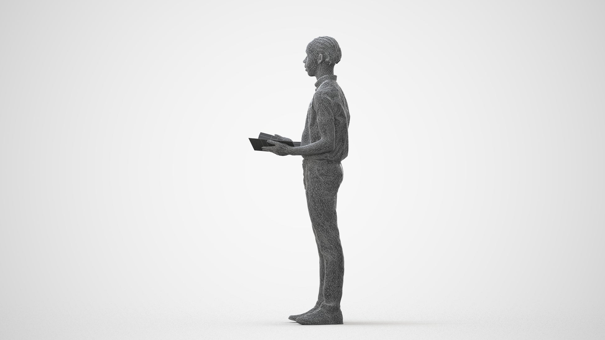 realistic 3D boy hospitality, scanned archviz people for Blender and 3ds Max, square thumbnail