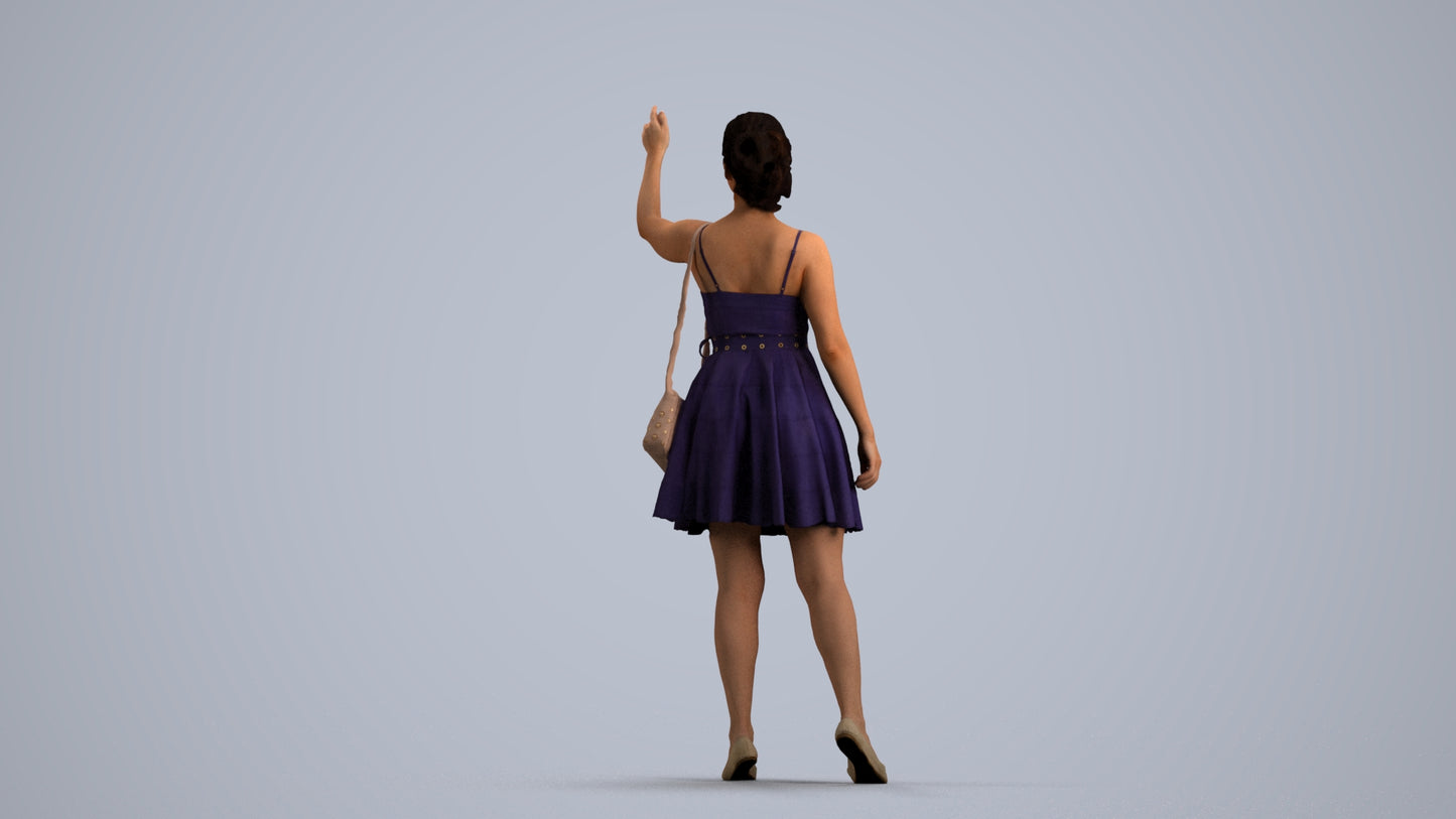 realistic 3D human woman formal formalaffairs, archviz people FBX OBJ for Blender, front view render