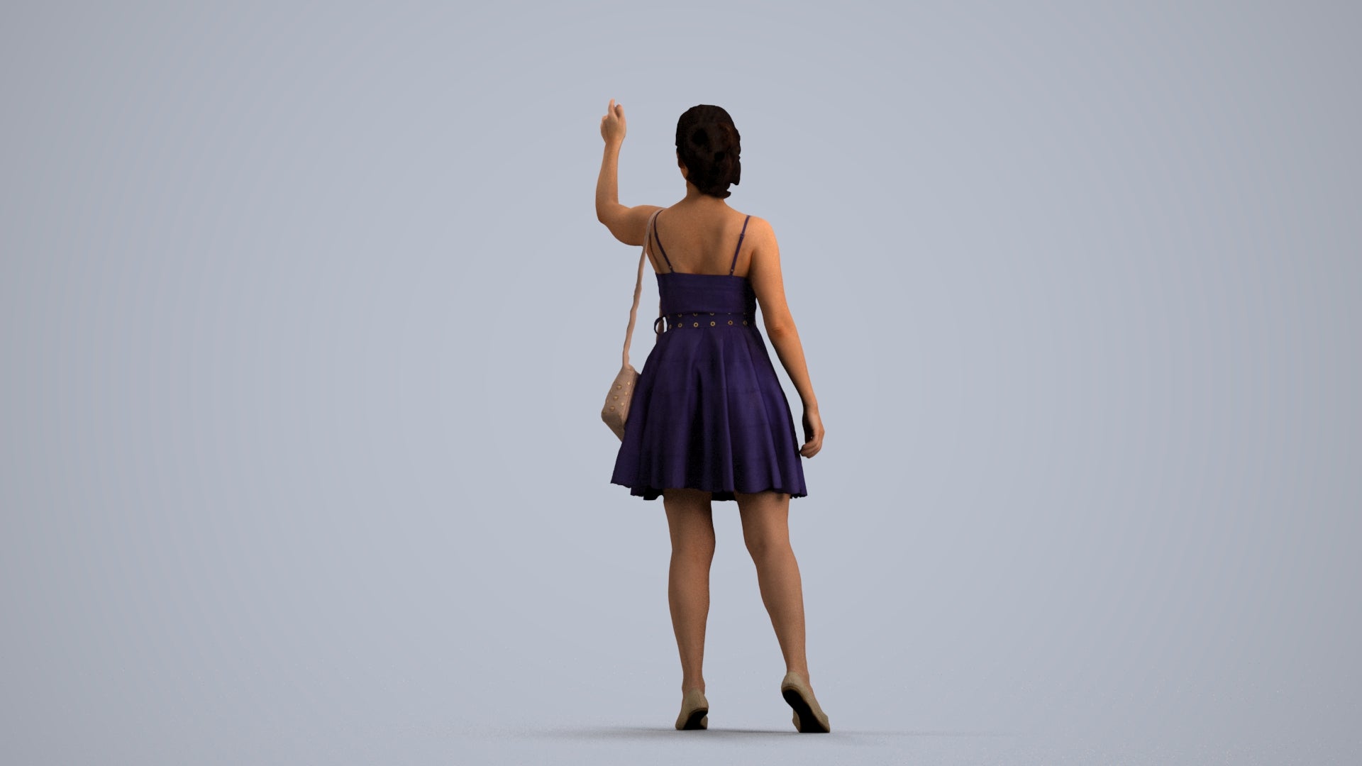 realistic 3D human woman formal formalaffairs, archviz people FBX OBJ for Blender, front view render