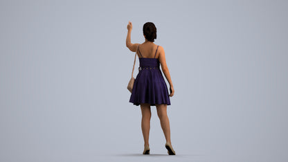 realistic 3D human woman formal formalaffairs, archviz people FBX OBJ for Blender, front view render