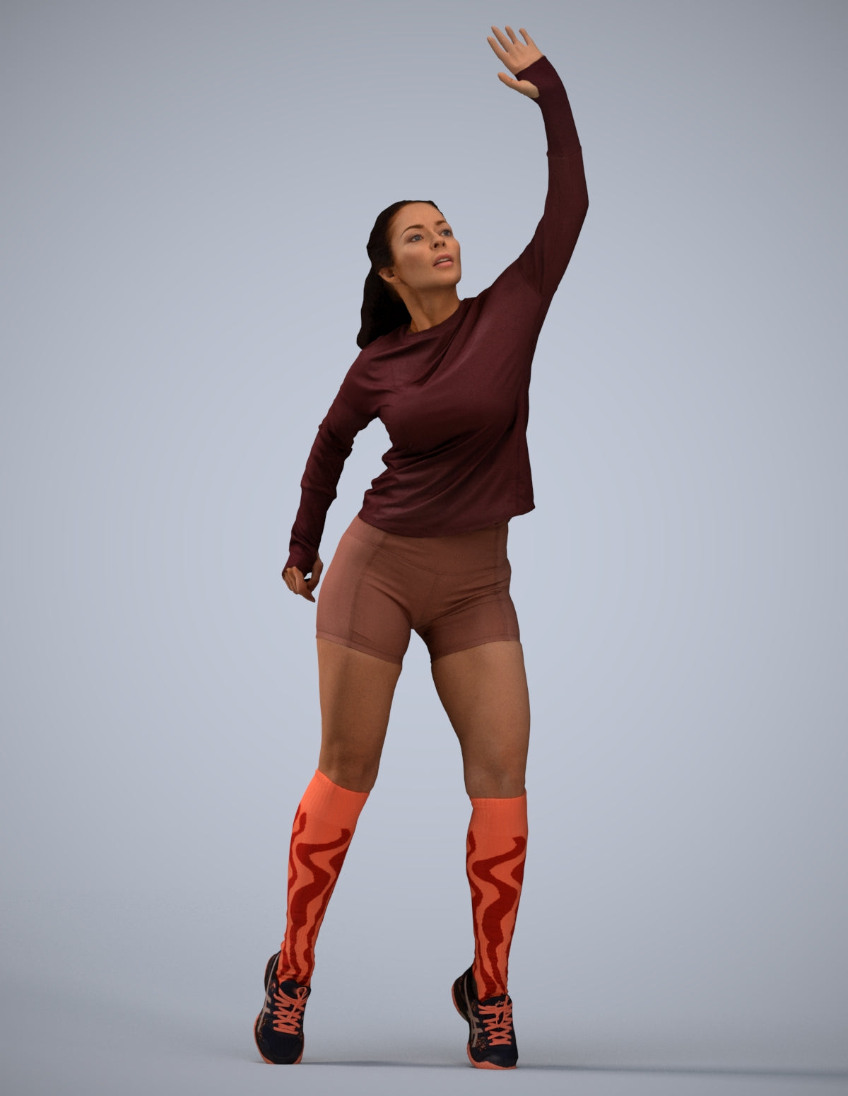 realistic 3D human woman sport, archviz people FBX OBJ for Blender