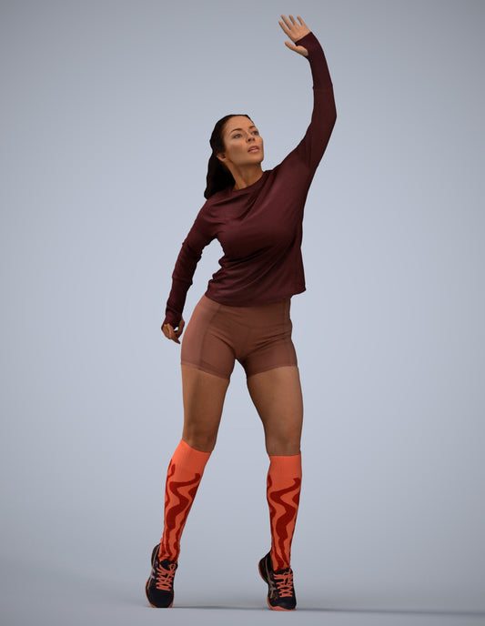 realistic 3D human woman sport, archviz people FBX OBJ for Blender