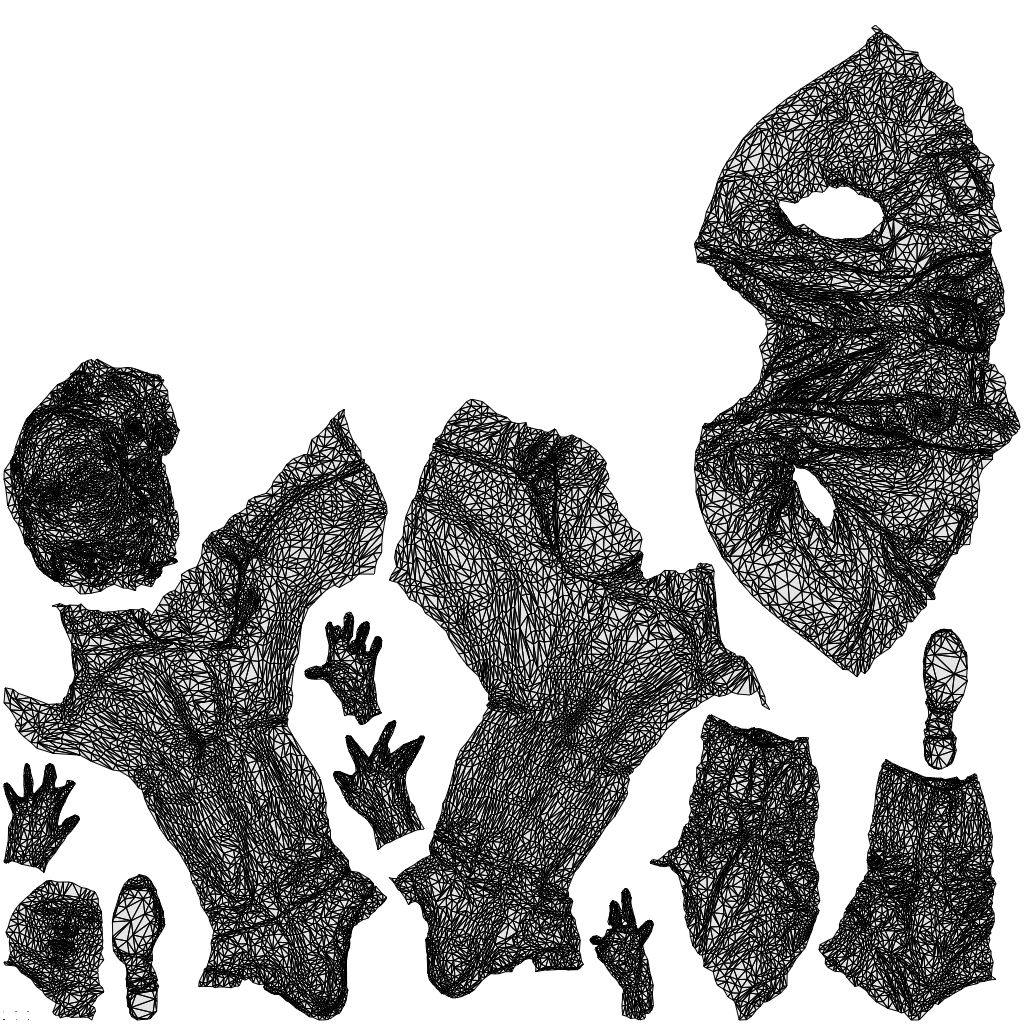 scanned 3D woman business mix, photogrammetry people for Enscape and V-Ray, wireframe top-down view